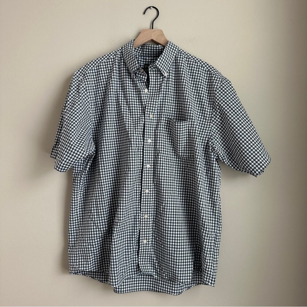 Jos. A. Bank Traveler’s Collection Men’s XL Gingham Short Sleeve Button Down